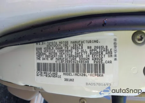 2004 Toyota Avalon Xls z USA, uszkodzony, nr VIN 4T1BF28B54U348508